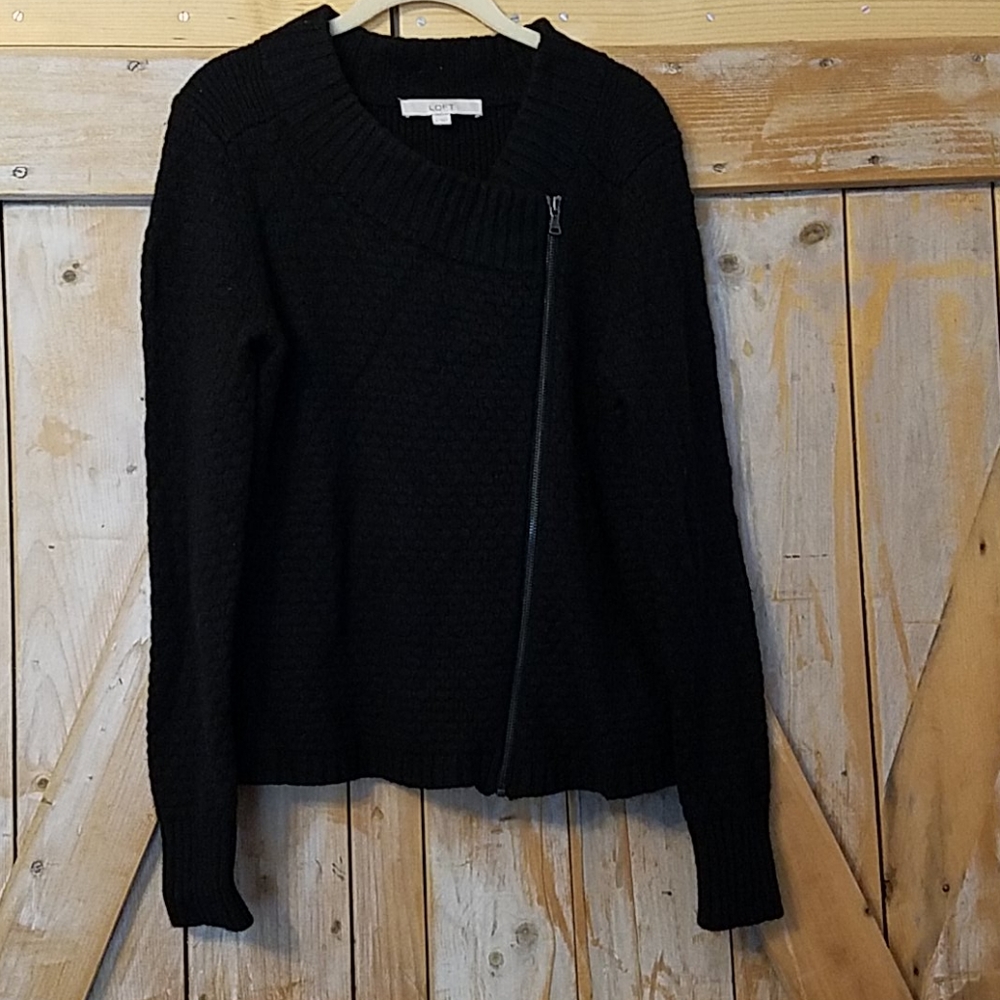 Loft Medium Black Sweater Jacket - image 1